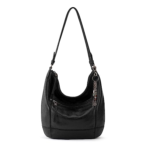 The Sak Sequoia Hobo Bag - Premium Leather Women's Handbag for Everyday & Travel - Durable, Large Purse With Shoulder Bag Strap & Zipper Pocket - Black