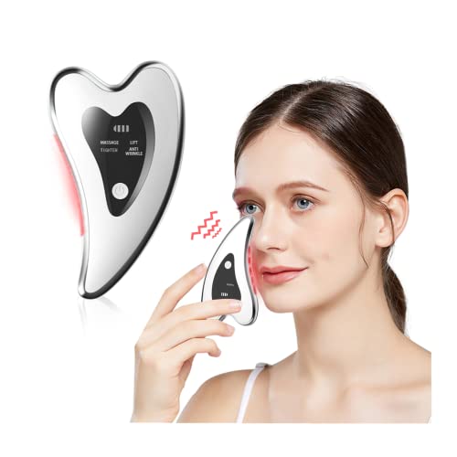 LEYOK Electric Gua Sha Facial Tools - Face Sculpting Tool/Lift Device - Heated & Vibration & Red Light Massager, Anti-Aging & Wrinkles, Puffiness, Double Chin, Tension Relief