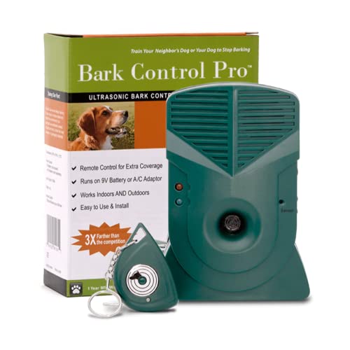 Good Life, Inc. Bark Control Pro | Stops Barking up to 150 ft. | Humanely Stop Barking Dogs | Automatic Bark Detection | Includes Remote Control, Rain Jacket & 5-ft. Adapter