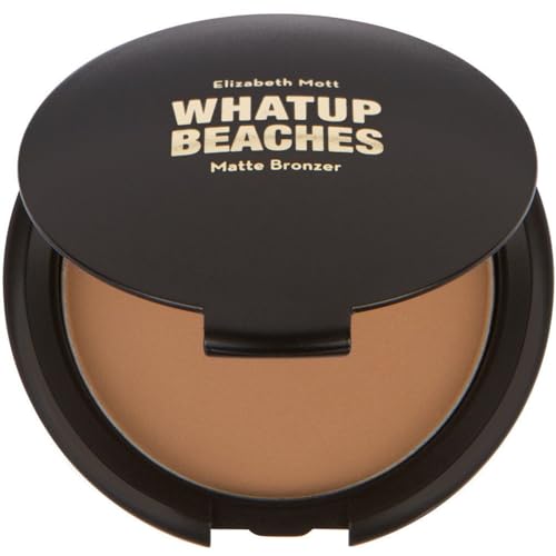 Elizabeth Mott Whatup Beaches Bronzer Face Powder Contour Kit - Vegan and Cruelty Free Facial Compact Bronzing Powder for Contouring and Sun Kissed Makeup Finish - Matte shade (10g)