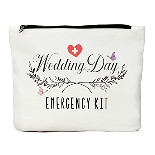 Wedding Day Emergency Kit for Bride, Bridal Shower Gifts, Wedding Survival Kit, Bridesmaid Proposal Gifts Makeup Bag, Bachelorette Party Gift, Wedding Gifts-Bridal Emergency Kit for Wedding Bag