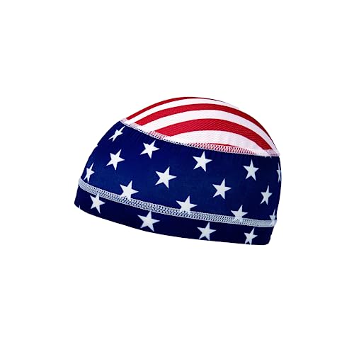 MISSION Cooling Helmet Liner, USA Flag - Lightweight & Breathable - Cools Up to 2 Hours - UPF 50 Sun Protection - Machine Washable