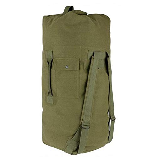 Farm Blue Military Duffle Bag - 2 Strap Top Load X Large Duffle Bag - Heavy Cotton Canvas Army Duffle Bag for Men, Women, College Dorm, Camp or Laundry Bag -Tactical Gear Sack Sea Bag 22' x 38' Green