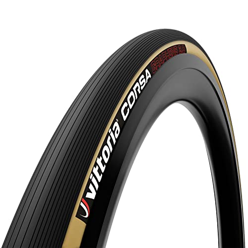 Vittoria Corsa Graphene 2.0 - Race Road Bike Tire - Foldable Bicycle Tires for Competition (700x25c, para Black Black)