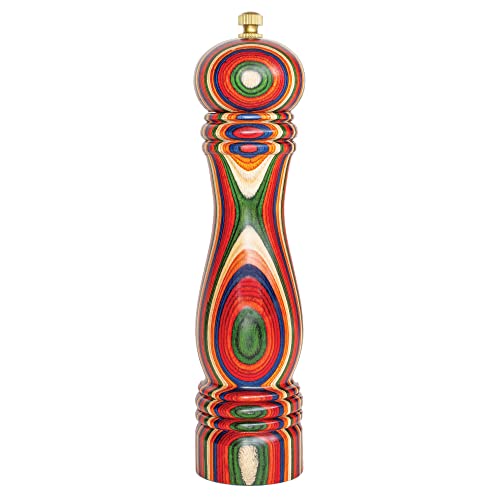Baltique Marrakesh Collection Pepper Grinder, Wooden Refillable Spice and Pepper Mill for Cooking and Serving