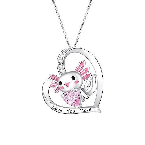 M&Ostyle Cute Axolotl Necklace for Girls Boys Crystal Pendant Necklaces Gifts Jewelry Gifts for Girls Daughter Boys Son Granddaughter Niece Birthday Christmas Graduation Gift