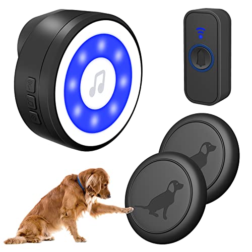MYPIN Wireless Dog Doorbell, 1,000ft Range Dog Doorbell Wireless, Smart Dog Bell for Door Potty Training, Waterproof Touch Bells for Dogs to Ring(1 Receiver&2 Dog Transmitters &1 Human Transmitter)