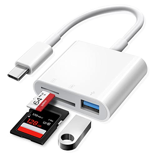 USB C SD Card Reader, Oyuiasle USB C to SD Card for iPhone 15/iPad/Mac/Laptop, USB-C/Type C Memory Card Adapter for iMac, iPad Pro Air Mini, MacBook Pro Air,Galaxy,MicroSD/SD