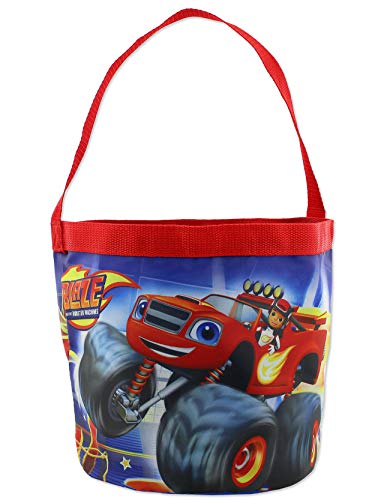 Blaze and the Monster Machines Nylon Gift Basket Bucket Tote Bag (One Size, Red/Blue)
