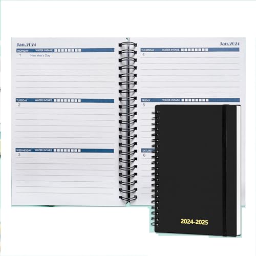 Cheneyboo Planner 2024-2025, Monthly Weekly Daily Planner 2024-2025, January 2024- June 2025 18 Month Planner,5.2'x7.5', Black