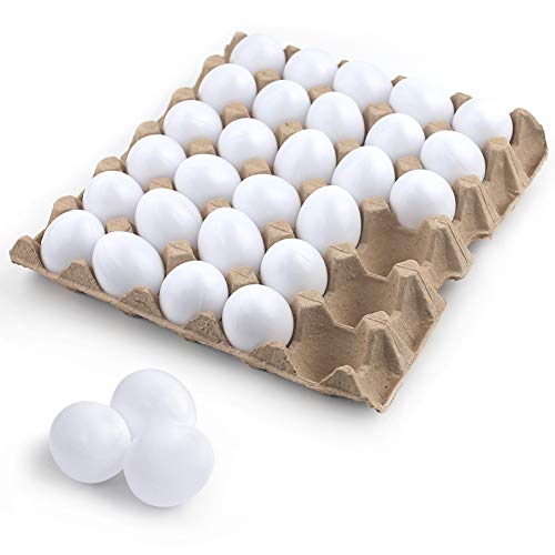 SallyFashion 30 PCS White Plastic Eggs Paintable Easter Eggs Fake Eggs for Crafts Easter Hunts Basket Fillers Easter Gift and Party Favor
