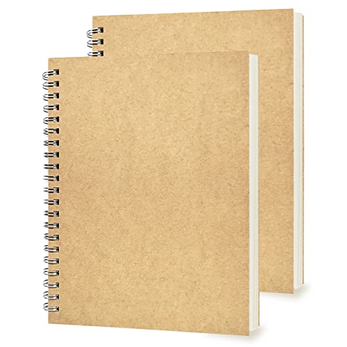 2 Pack College Ruled Notebook, Soft Yellow Cover Spiral Notebook, Memo Notepad Sketchbook, Students Office Business Diary Spiral Book Journal,100 Pages, 50 Sheets, 7.48 x 5.11 Inch
