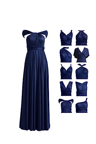 72styles Womens Long Bridesmaid One Shoulder Convertible Wrap Cocktail Maxi Dress Infinity Multi-Way Dress with Bandeau