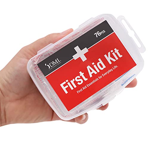 DMI 76-Piece First-Aid Kit, All-Purpose Use for Minor Cuts and Scrapes, Durable Water-Resistant Case, Convenient and Portable, FSA & HSA Eligible
