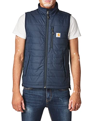 Carhartt mens Rain Defender Relaxed Fit Lightweight Insulated Vest (Big & Tall) Work Utility Outerwear, Navy, 3X-Large Big Tall US