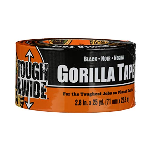 Gorilla Tough & Wide Duct Tape, 2.88' x 25yd, Black, (Pack of 1)