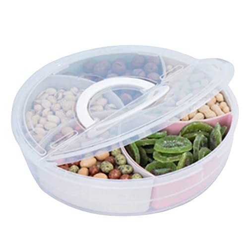 XINGWANG Handheld Dried Fruit Tray with lid, Sealed Box with lid, Snack Box, Candy Box, Food Storage Box, Divided Fruit Tray