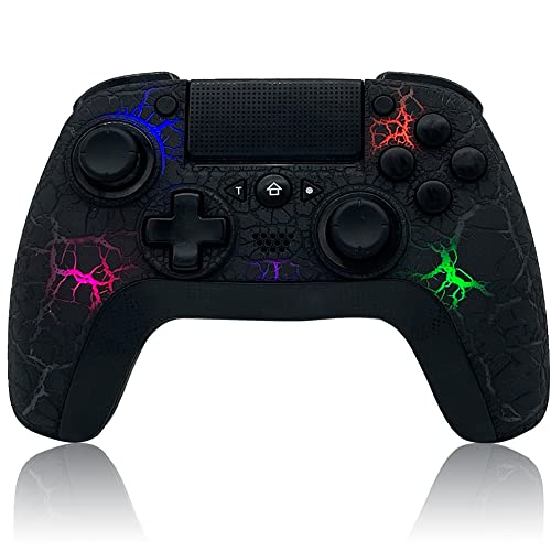 TJPD Wireless Game Controller with 2 Programmable Back Buttons, Compatible with PS4/PS3/iOS13.4+/PC/Android, Game Controller Remote with Turbo/Gyro/HD Dual Vibration/LED Indicator (Black)