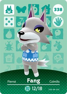 Fang - Nintendo Animal Crossing Happy Home Designer Series 4 Amiibo Card - 338