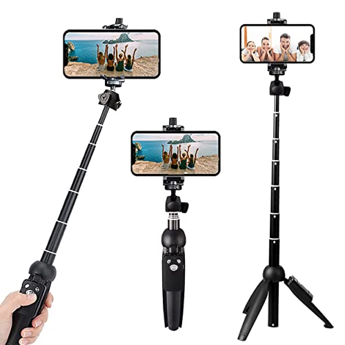bluehorn Selfie Stick Portable 40 Inch Aluminum Alloy Selfie Stick Phone Tripod with Wireless Remote Shutter Compatible with All Cell Phones for Selfie/Video Recording/Photo/Live Stream/Vlog