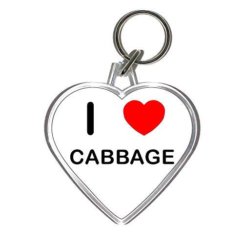 I Love Heart Cabbage - Heart Shaped Key Ring