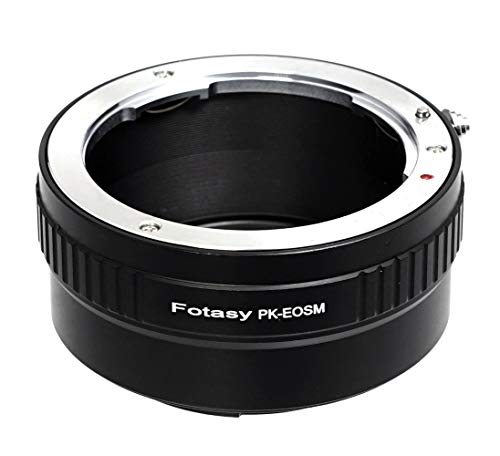Fotasy PK Lens to Cannon EF-M Mount Adapter, PK EFM, PK EOS M Adapter, Compatible with Pentax K, Compatible with Canon EF-M Mirrorless Cameras M M2 M3 M5 M6 Mark II M10 M50 M100 M200