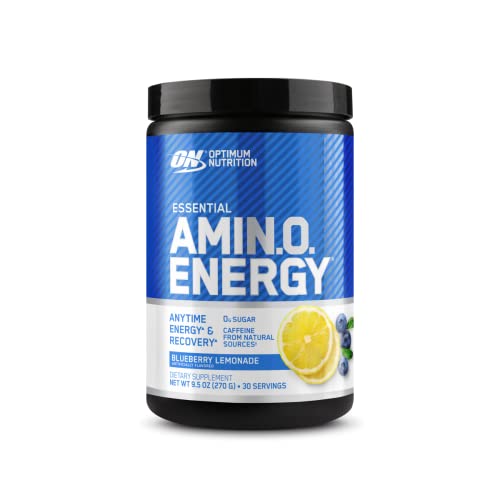 Optimum Nutrition Amino Energy - Pre Workout with Green Tea, BCAA, Amino Acids, Keto Friendly, Green Coffee Extract, Energy Powder - Blueberry Lemonade, 30 Servings (Packaging May Vary)
