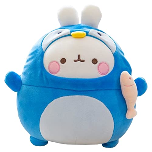 Molang Plump Stuffed Plush Toy, Soft and Cute. 9' (25cm) (Penguin Molang (Blue))