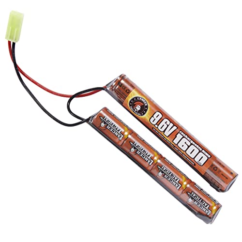 Lancer Tactical Nimh Airsoft Battery Compatible with AEG Airsoft Gun (9.6V, 1600 mAh Nunchuck)