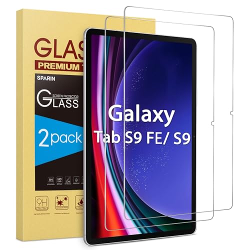 SPARIN 2 Pack Screen Protector for Samsung Galaxy Tab S9 FE 5G (10.9 inch) & Galaxy Tab S9/ S8/ S7 (11 inch), Tempered Glass Compatible with S Pen, Anti-Scratches