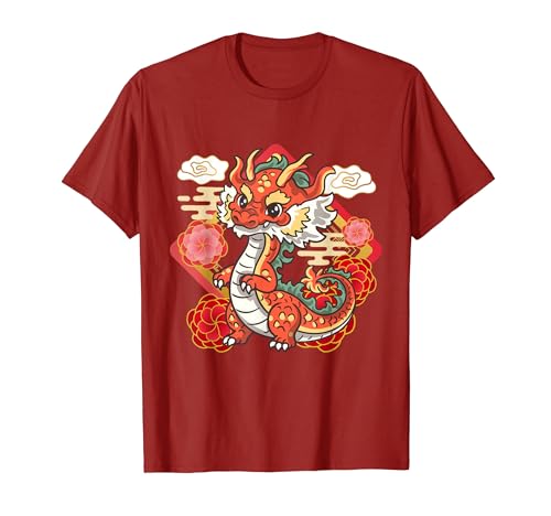 Cute Red Chinese New Year of the Dragon 2024 Lunar Zodiac T-Shirt