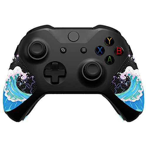 eXtremeRate Shimmering Waves Anti-Skid Sweat-Absorbent Controller Grip for Xbox One S & X, Xbox One Controller, Professional Textured Soft Rubber Pads Handle Grips for Xbox One Xbox One S/X Controller