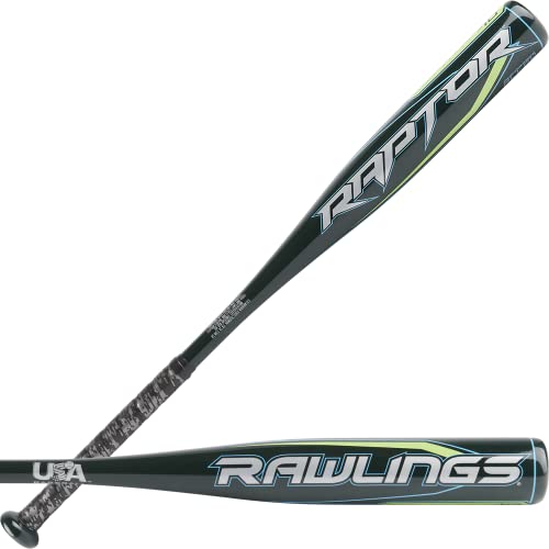 Rawlings Raptor USA Baseball Bat | -10 | 1 Pc. Aluminum | Dark Green | 27 inch