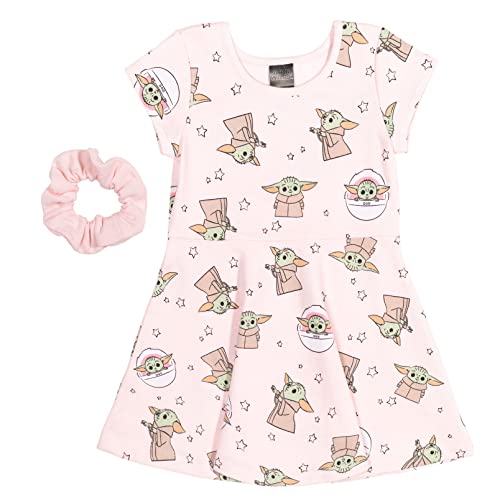 STAR WARS The Child Toddler Girls French Terry Skater Dress 4T Pink