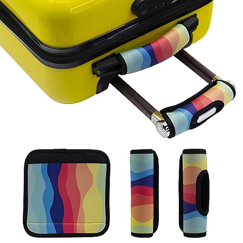Luggage Tag Handle Wrap for Suitcase Bag, Travel Neoprene Luggage Straps, Identifier Marker Velcro Handle Cover Accessories Set