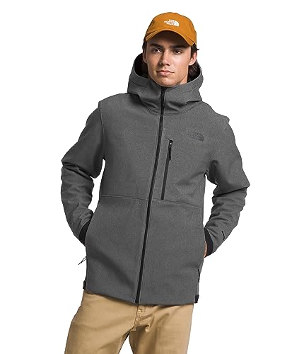 THE NORTH FACE Men’s Apex Bionic 3 DWR Softshell Hooded Jacket, TNF Dark Grey Heather, X-Large