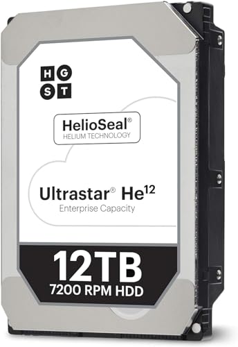 HGST Ultrastar He12 | HUH721212ALE601 | 0F27454 | 12TB 7200 RPM 256MB Cache SATA 6.0Gb/s 3.5' | 512E | BitLocker Drive Encryption | Power Disable Feature | Helium Platform Enterprise Hard Disk Drives