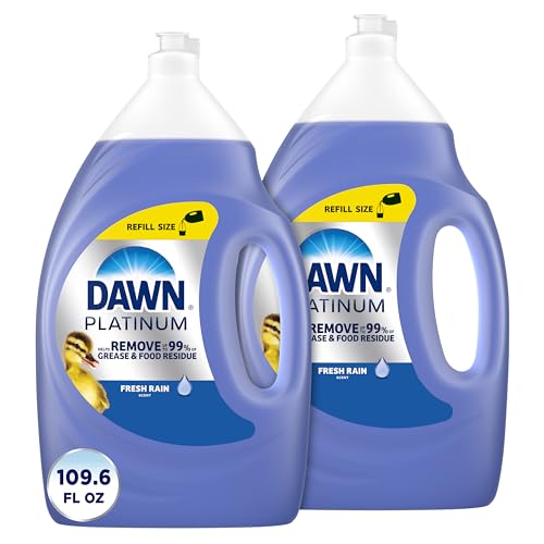 Dawn Platinum Dish Soap Liquid, Dishwashing Liquid, Dish Detergent Liquid, Dish Liquid, Refreshing Rain Scent, 54.8 fl oz (Pack of 2), Dish Soap Bulk