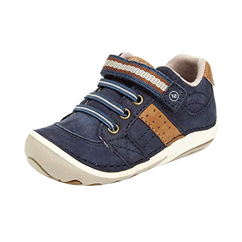 Stride Rite girls Artie Lightweight Leather Sneaker, navy, 6 W US