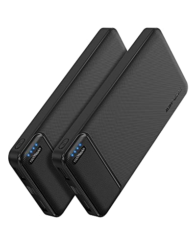 AsperX 2-Pack 10000mAh USB C Output Portable Charger Power Bank Fast Charging, Portable Phone Charger External Battery Pack for iPhone, Samsung, Google LG and Heated Vest