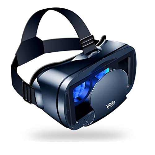 VR Headset with Controller, VR Glasses Compatible with 5.0-7.0inches iPhone & Android, 3D HD Virtual Reality Headset with Anti-Blue Light Eye Protected Lens for Kids & Also Adults