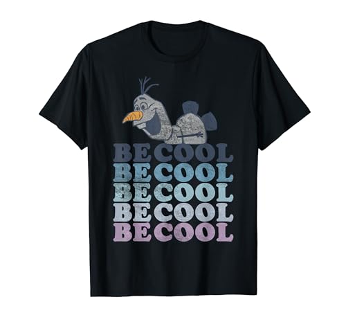Disney Frozen 2 Olaf Be Cool Colorful Word Stack T-Shirt