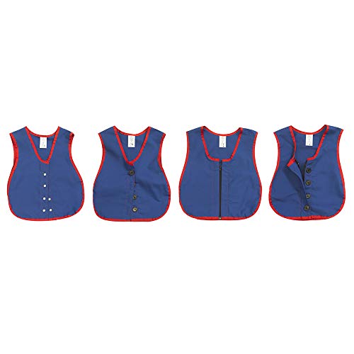 Children's Factory boys Snap/Button/Zipper/Zipper & Button Manual Dexterity Learning Vests Set of 4, Blue, Kids US