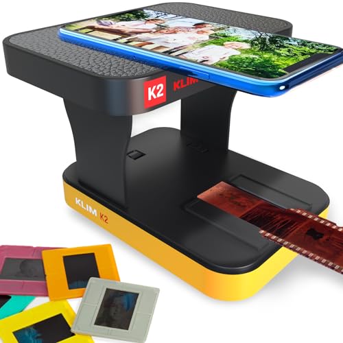 KLIM K2 Mobile Film Scanner 35mm + New 2024 + Positive & Negative Scanner + Slide Scanner + Photo Scanner + 35mm Color Film Developing Kit Essential + Your own 35mm Film Developing Service at Home