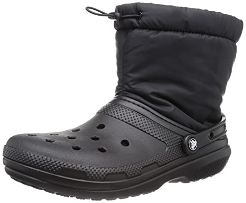 Crocs Unisex Classic Lined Neo Puff Fuzzy Winter Boots Snow Black, Numeric_10 US Women