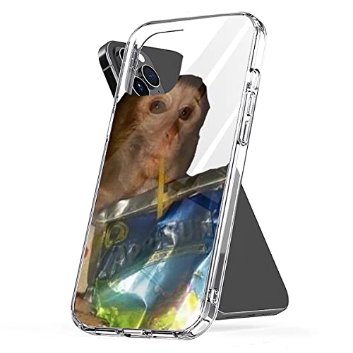 Phone Case Monkey Accessories Sipping TPU Caprisun Protect Meme Shockproof Cover Compatible with iPhone 15 14 Pro Max 13 12 11 X Xs Xr 8 7 6 6s Mini Plus Transparent