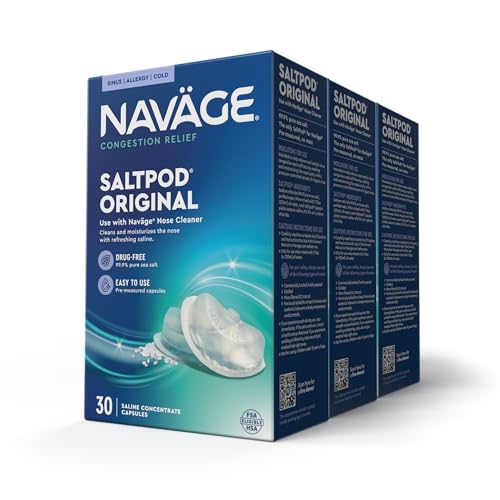 Navage SaltPod Bundle 3 30-Packs (90 SaltPods) - Navage Salt Pod Refills Only - Exclusively Designed for The Navage Nasal Irrigation System - Sinus Rinse and Saline Pods for Fast and Soothing Relief