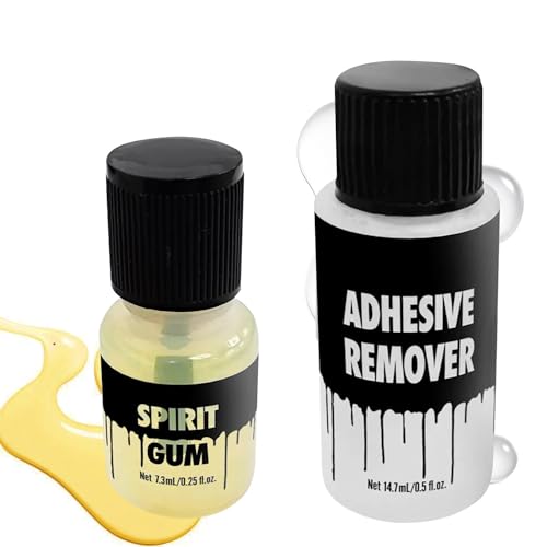 Dress-Up-America Spirit Gum and Adhesive Remover Kit - Large size (7.3 ml) - Face and Body Halloween Cosmetic Glue Makeup Kit