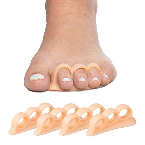 ZenToes Hammertoe Corrector Gel Toe Straighteners with 3 Separator Loops - Realign Bent, Crooked, Curled, Claw, Hammer Toes - Cushion Crest for Men and Women - Beige