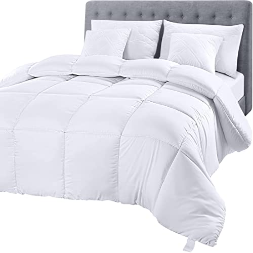 Utopia Bedding Comforter Duvet Insert, Quilted Comforter with Corner Tabs, Box Stitched Down Alternative Comforter (Full, White)